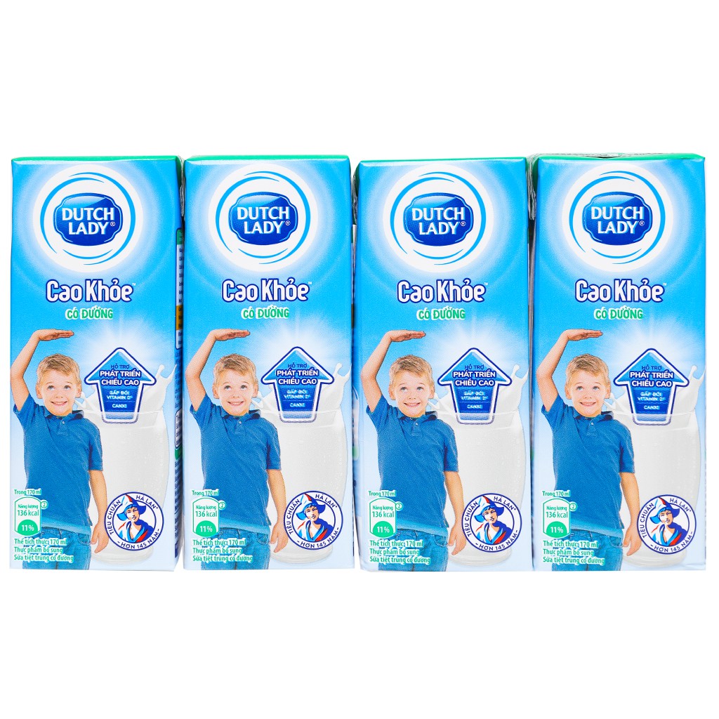 Thùng 48 hộp Sữa cô gái hà lan Cao Khỏe 170ml có đường Dutch Lady- Date mới nhất