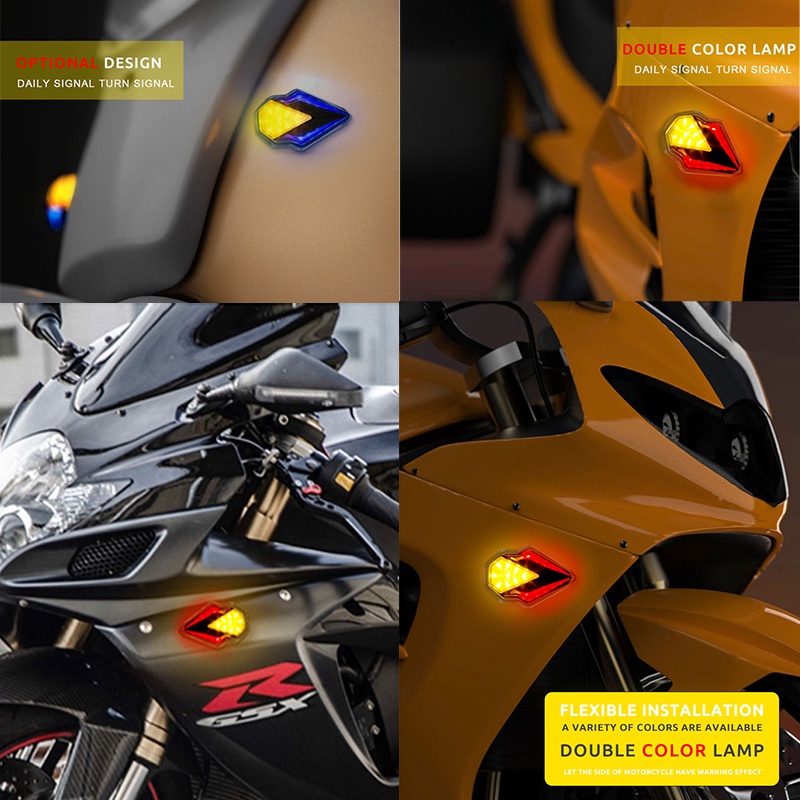 Bộ 2 Đèn led Báo Rẽ Ban Ngày Cho Xe Mô Tô Kawasaki Harley Honda DC 12