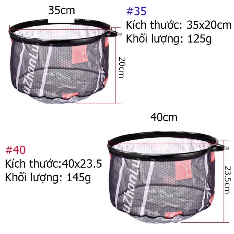 [Cao Cấp] Mặt Vợt Cá Carbon vành tròn 35cm 40cm 45cm Chuyên Câu Đơn Câu Đài LK-2