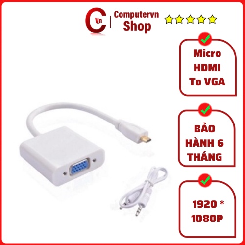 Cáp Chuyển Micro HDMI Sang VGA Có Audico - Micro HDMI To VGA
