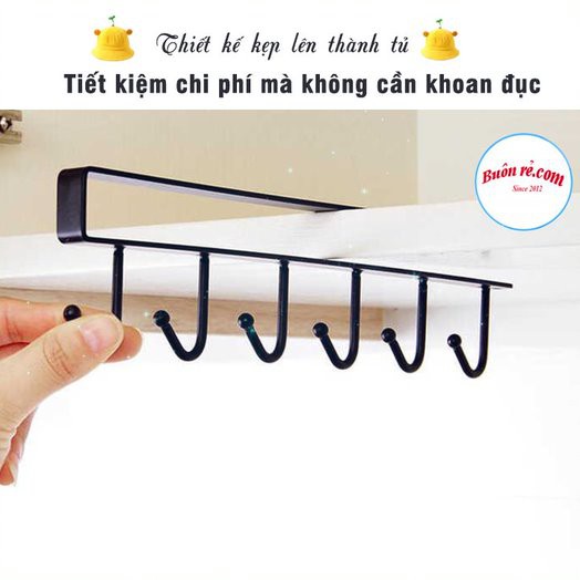 Giá treo 6 móc đồ dùng nhà bếp 6 móc cài tủ - 01319 Buôn rẻ