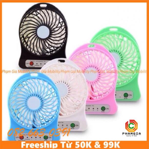 [Mã ELHA22 giảm 5% đơn 300K] Quạt sạc pin mini 3 tốc độ quạt, nhỏ gọn - bền - giá rẻ (tặng kèm sẵn pin)