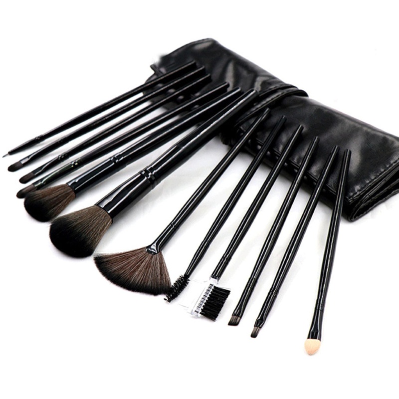 Set 12 Cọ Trang Điểm Phấn Mắt Lông Mày Kèm Hộp Đựng Bằng PU Tiện Lợi YOUYO