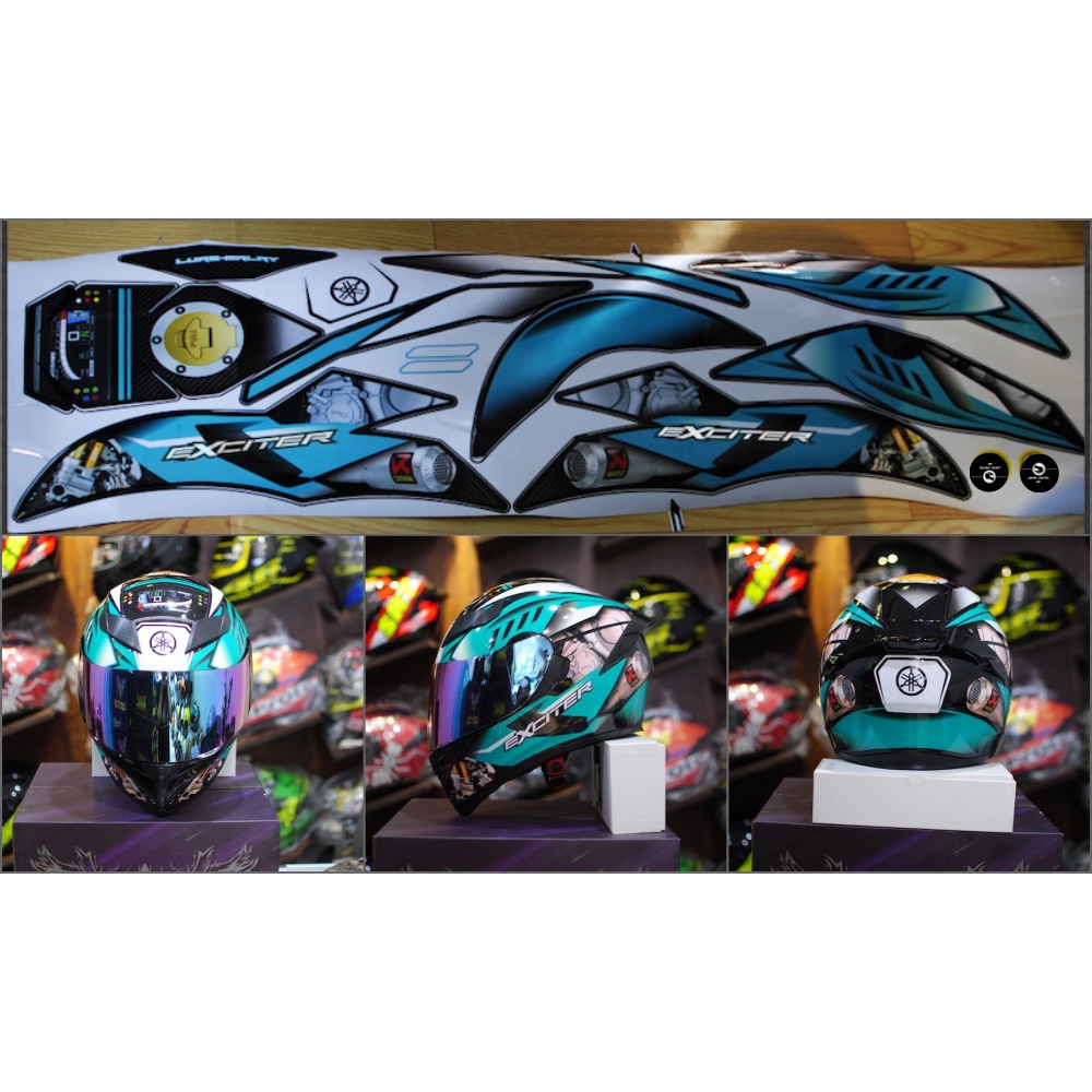 Tem Yamaha Exciter dán mũ bảo hiểm Fullface