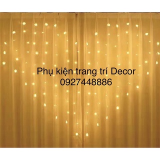 Đèn nháy led rèm hình trái tim cắm điện