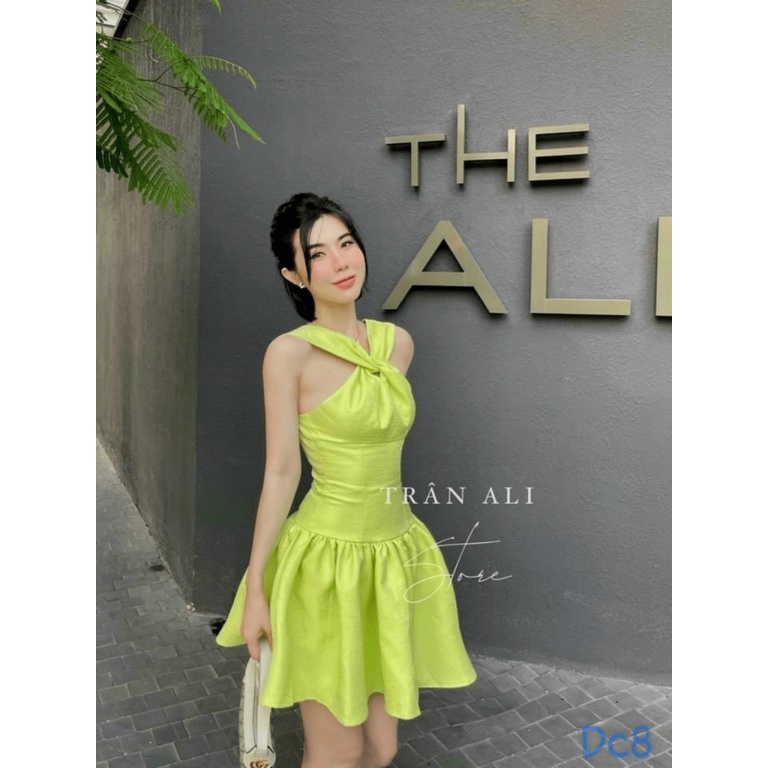 ĐẦM XÒE CỔ XOẮN DÂY NỮ MÀU HOT TREND THỜI THƯỢNG PU