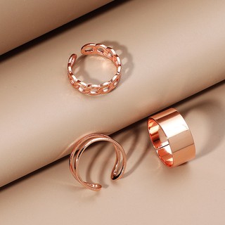 Set 3 Nhẫn Hở Kiểu Dáng Đơn Giản Thời Trang