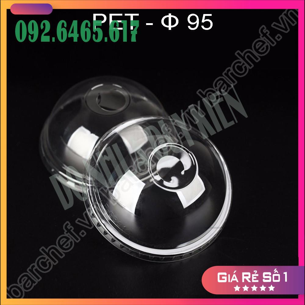 50 Cốc, Ly Nhựa Bầu 500ML (Chữ U) Cốc Nhựa Dùng 1 Lần CÓ NẮP Loại Đẹp Đựng Đồ Uống - Có Thể Dập Được Màng