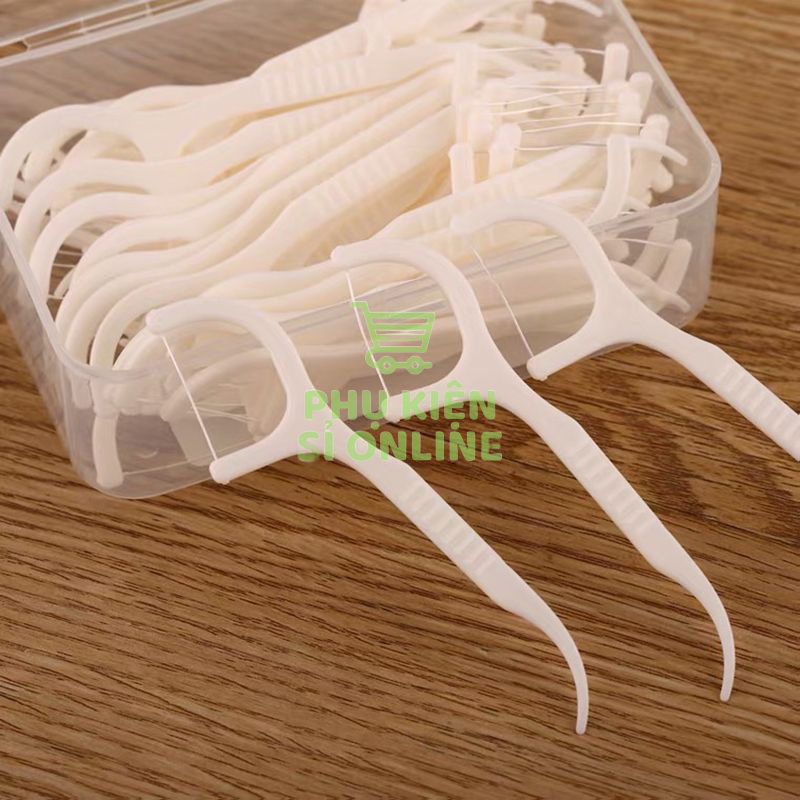 Hộp 50 chiếc tăm chỉ nha khoa sợi chỉ mảnh vệ sinh răng hoàn hảo