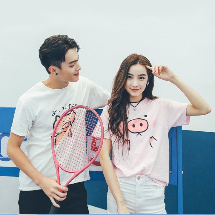 Áo Thun Đôi Tình Nhân Valentine's Day In Hình Con Heo DLX