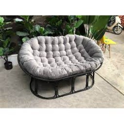 GHẾ PAPASAN ĐÔI KHUNG SĂT SƠN TĨNH ĐIỆN ĐAN MÂY