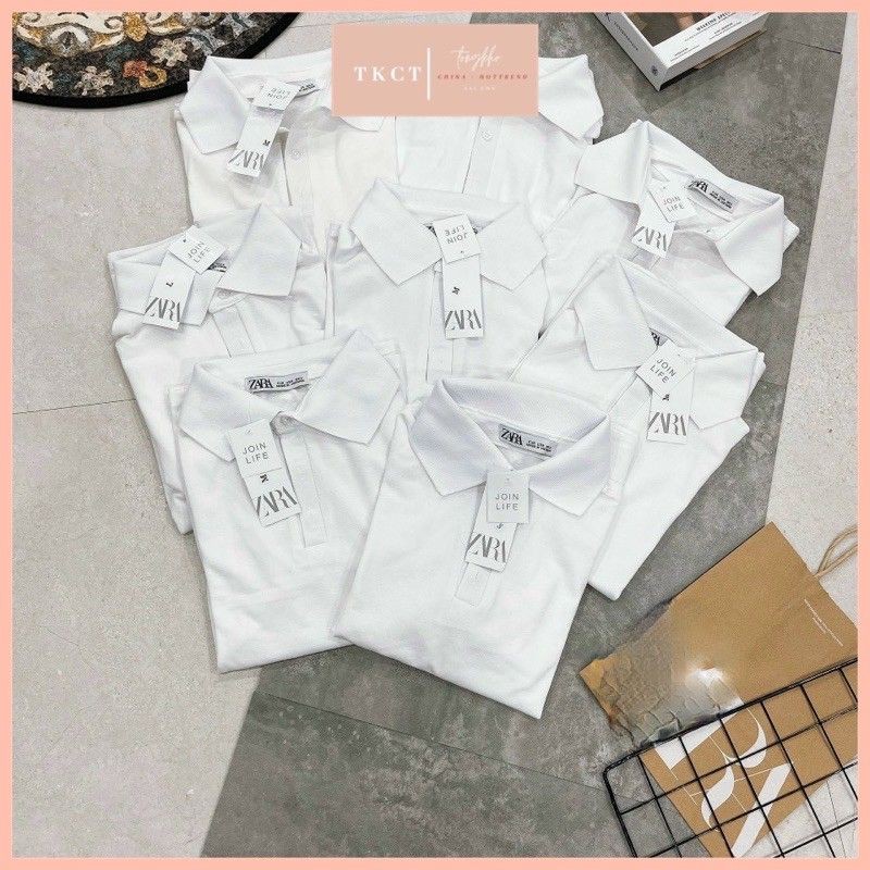 ÁO THUN POLO ZARA CỘC TAY TRẮNG