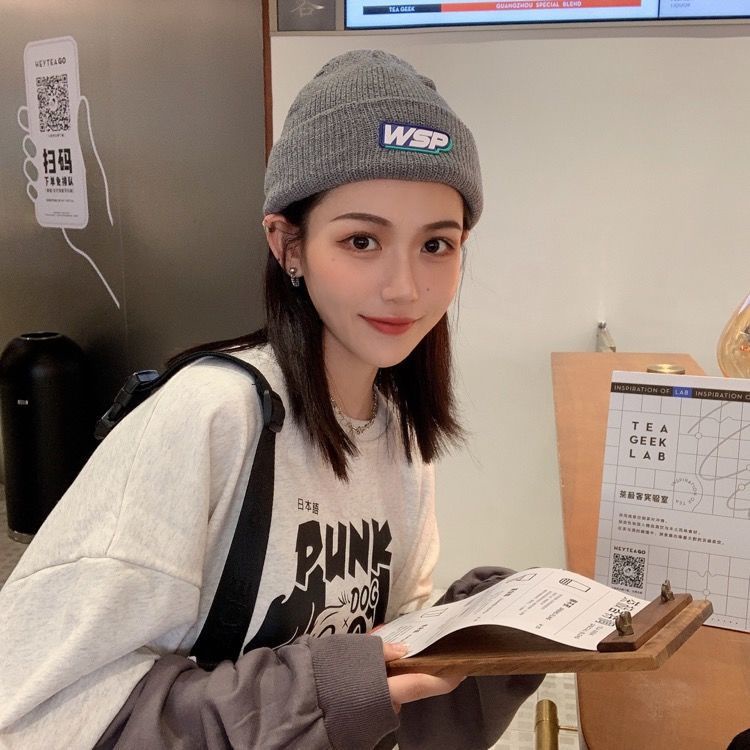 Mũ len giữ ấm phong cách hip hop Nhật Hàn thời trang thu đông