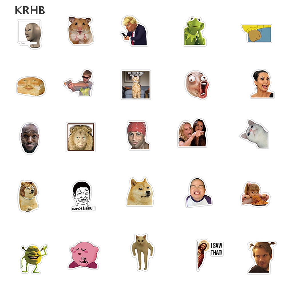 Set 50 Miếng Dán Hình Biểu Tượng Cảm Xúc Ngộ Nghĩnh Trang Trí Ván Trượt / Guitar / Đồ Chơi