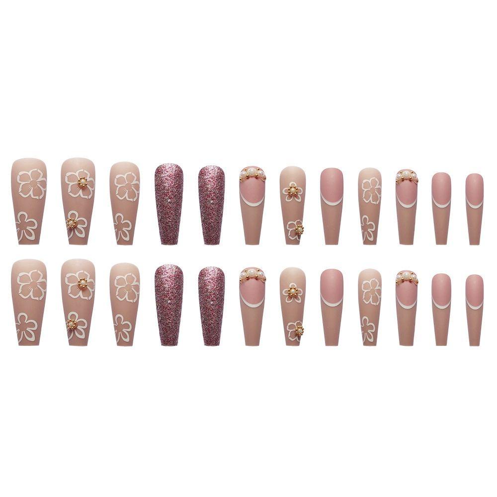 Hộp 24 Móng Tay Giả Ballerina Che Phủ Toàn Diện