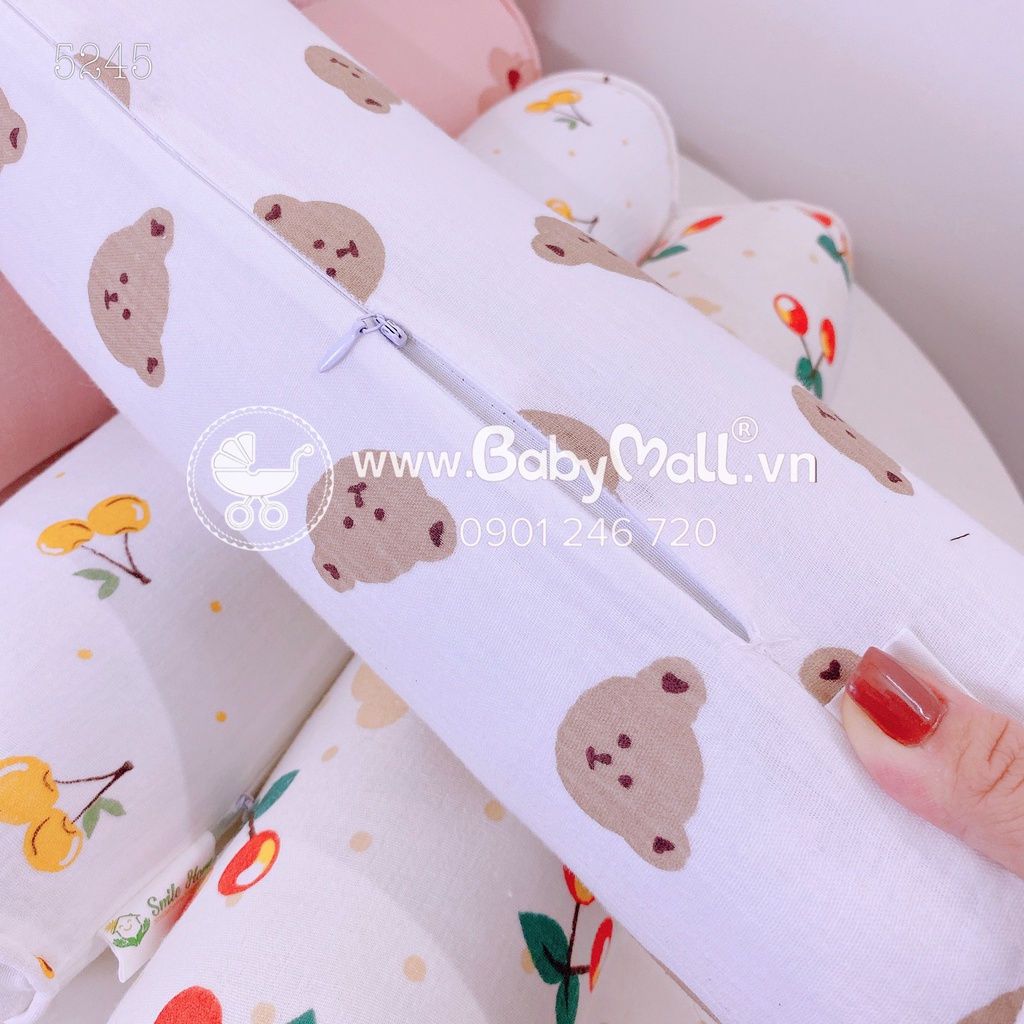 Gối ôm BOBA Muslin chất xô mềm mát cho bé từ sơ sinh 50*12cm( 1 CÁI) 5245