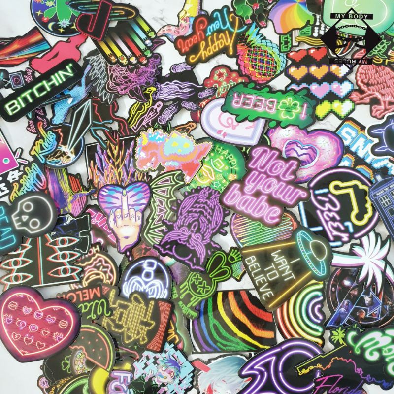 Set sticker/hình dán/decal neon 038.