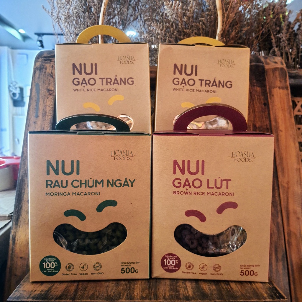 Nui gạo trắng gạo lứt rau chùm ngây Hoa Sữa 500g