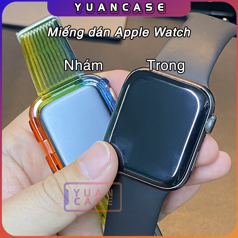 Miếng dán dẻo PMMA trong và nhám cho Apple Watch 7-6-5-4-3-2-1 / Size 38-40-41-42-44-45