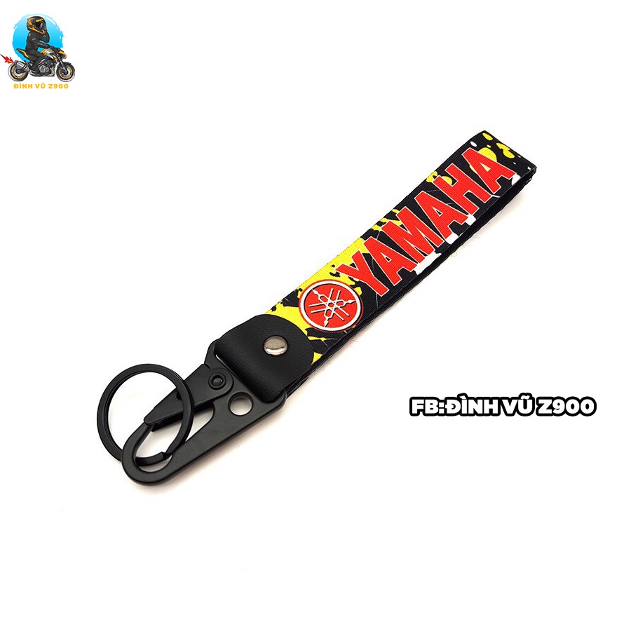 Móc khóa Yamaha, đầu bấm CHẮC CHẮN, dây vải DÀY DẶN, logo sắc nét không phai màu
