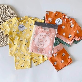 Bộ Cộc Tay Cho Bé Bộ Minky Mom Cộc Tay Chất Thun Lạnh siêu mềm mịn thoáng mát