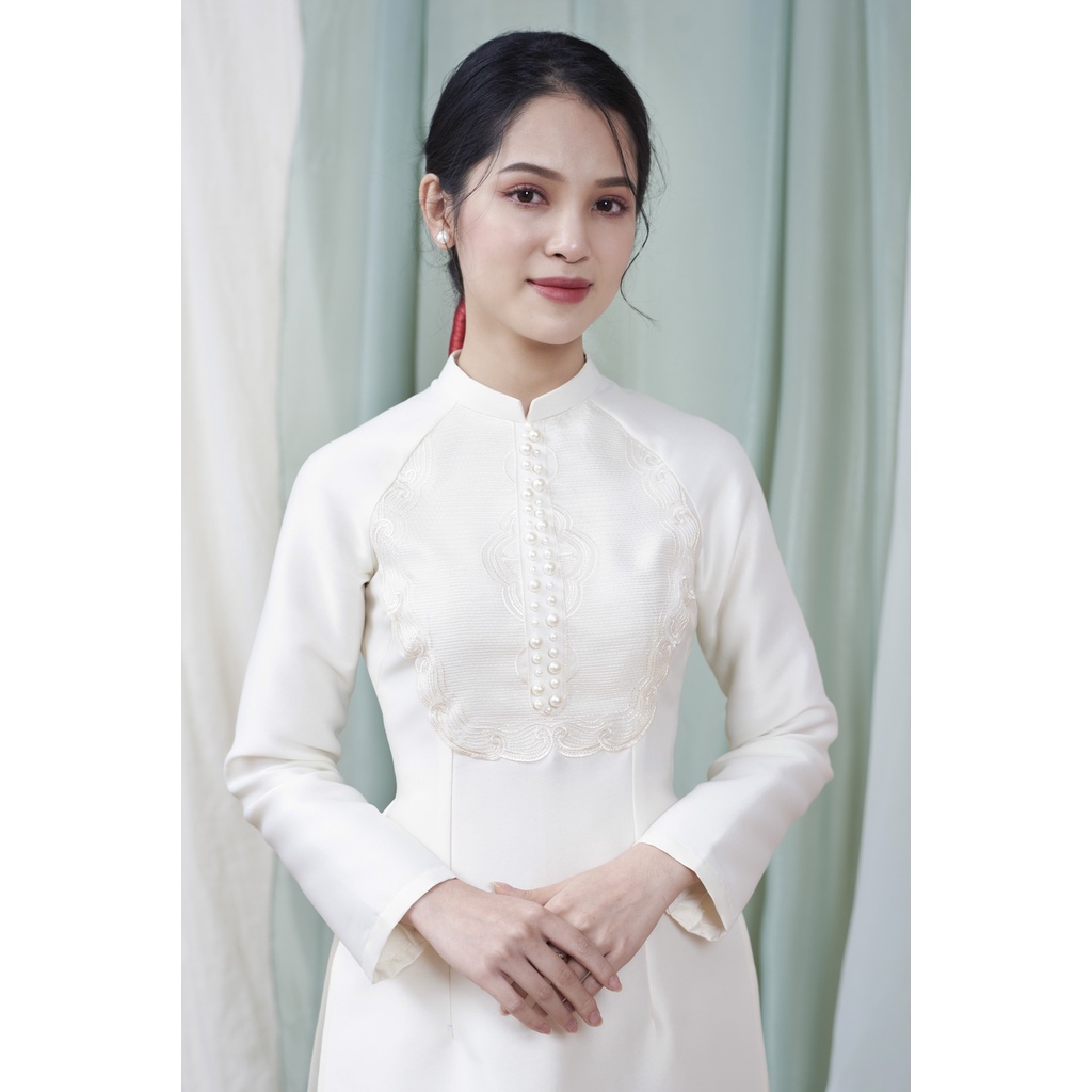 Áo dài tafta đính ngọc | HUYENTHAI
