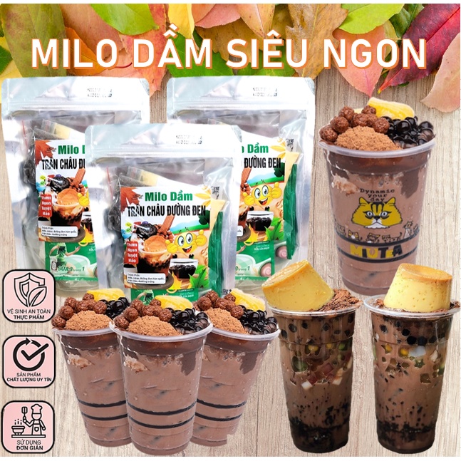 Set Milo Dầm Trân Châu Pudding Siêu Ngon