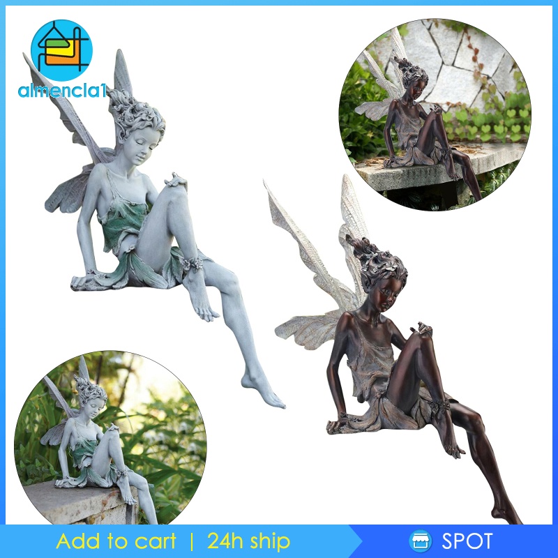 [ALMENCLA1] Fairy Statue Yard Pond Figurine Home Patio Angel Sculpture Ornament