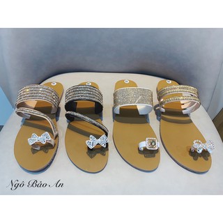 Dép xỏ ngón đính đá siêu xinh