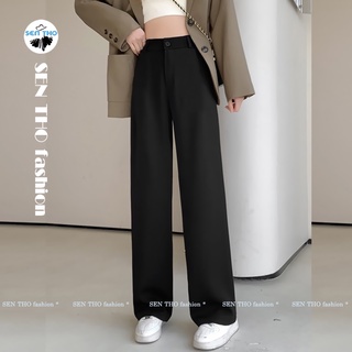Quần Suông Nữ Công Sở Ống Rộng, Quần Culottes Có Khóa Kéo Siêu Xinh Mặc Chân Dài Miên Man Chất Vải Dày Dặn - Quần Suông