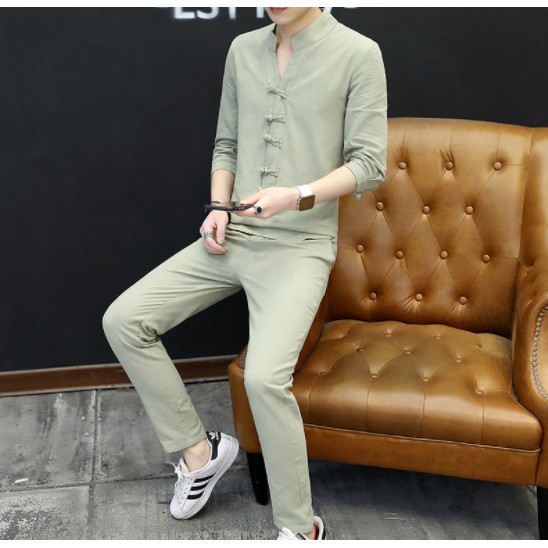 (XẢ HÀNG ) Bộ Quần Áo Đũi Nam Dài Tay,  bộ đũi nam chất cực thích mặc là mê !!!(phong cách khác biết) | BigBuy360 - bigbuy360.vn