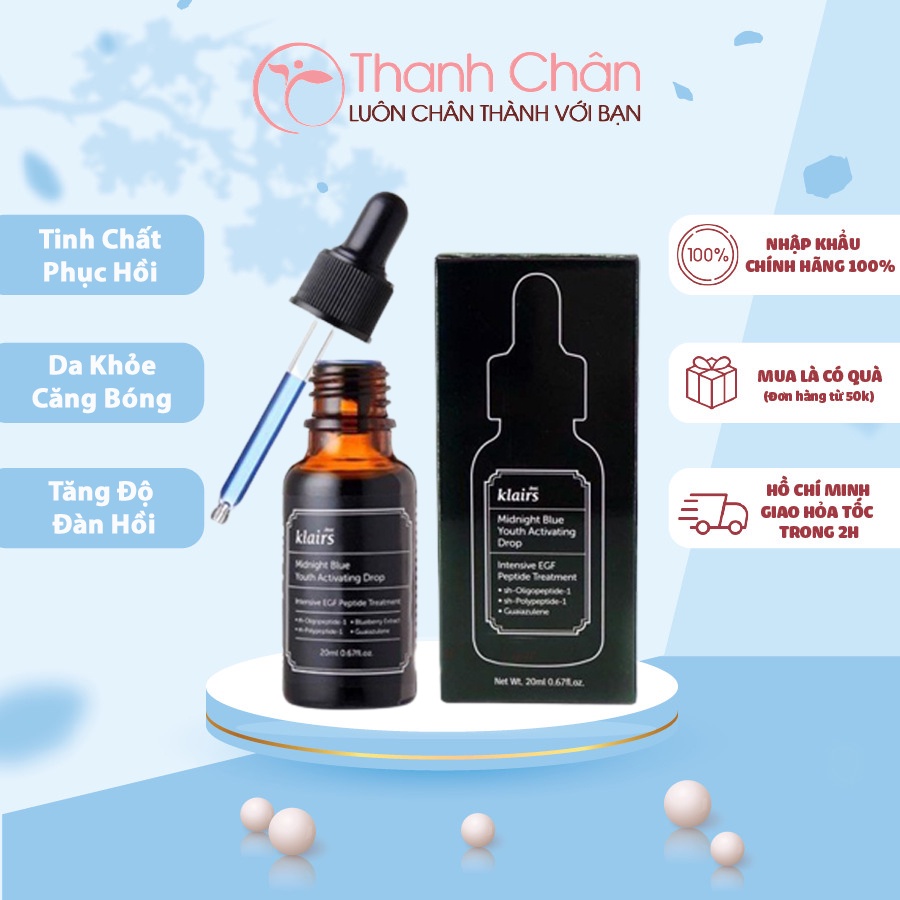 Tinh Chất Làm Dịu, Phục Hồi Da Klairs Midnight Blue Youth Activating Drop 20ml