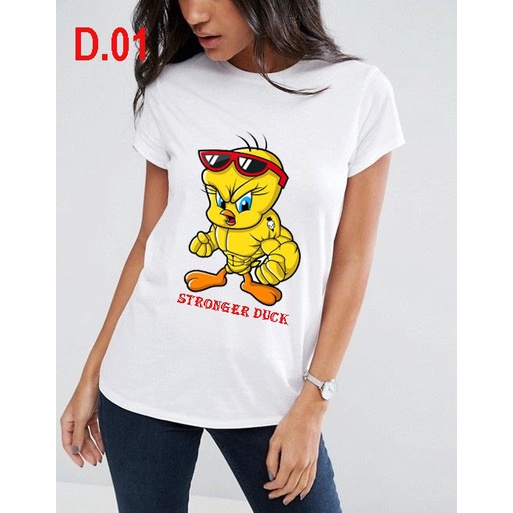 áo thun nữ đồ đôi mẹ và bé form rộng tay ngắn đẹp cá tính mẫu vịt dễ thương