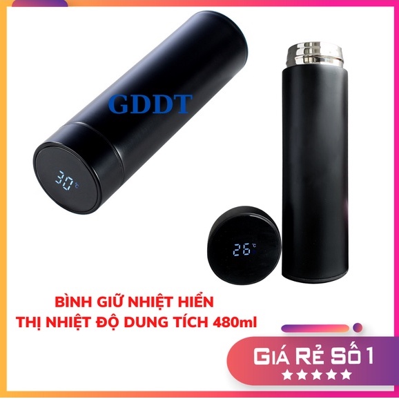 (HÀNG ĐẸP) Bình giữ nhiệt hiển thị nhiệt độ dung tích chuẩn 480ml