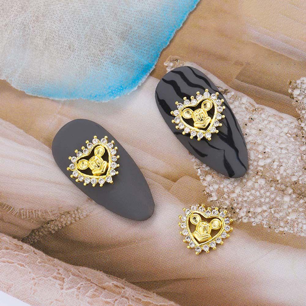 Phụ Kiện Trang Trí Móng Tay Hình Gấu 3D Sang Trọng DIY|Hạt Đá Zircon Trang Trí Móng Tay Nghệ Thuật