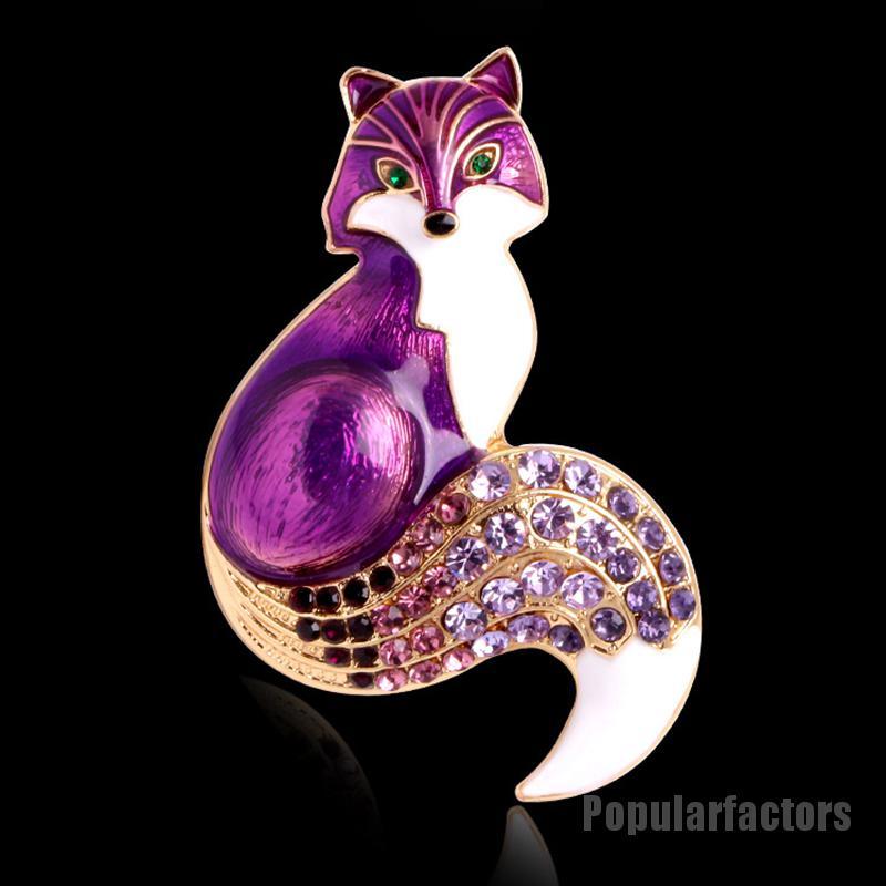 Ghim Cài Áo Hình Con Cáo Đính Đá Nhân Tạo Thời Trang