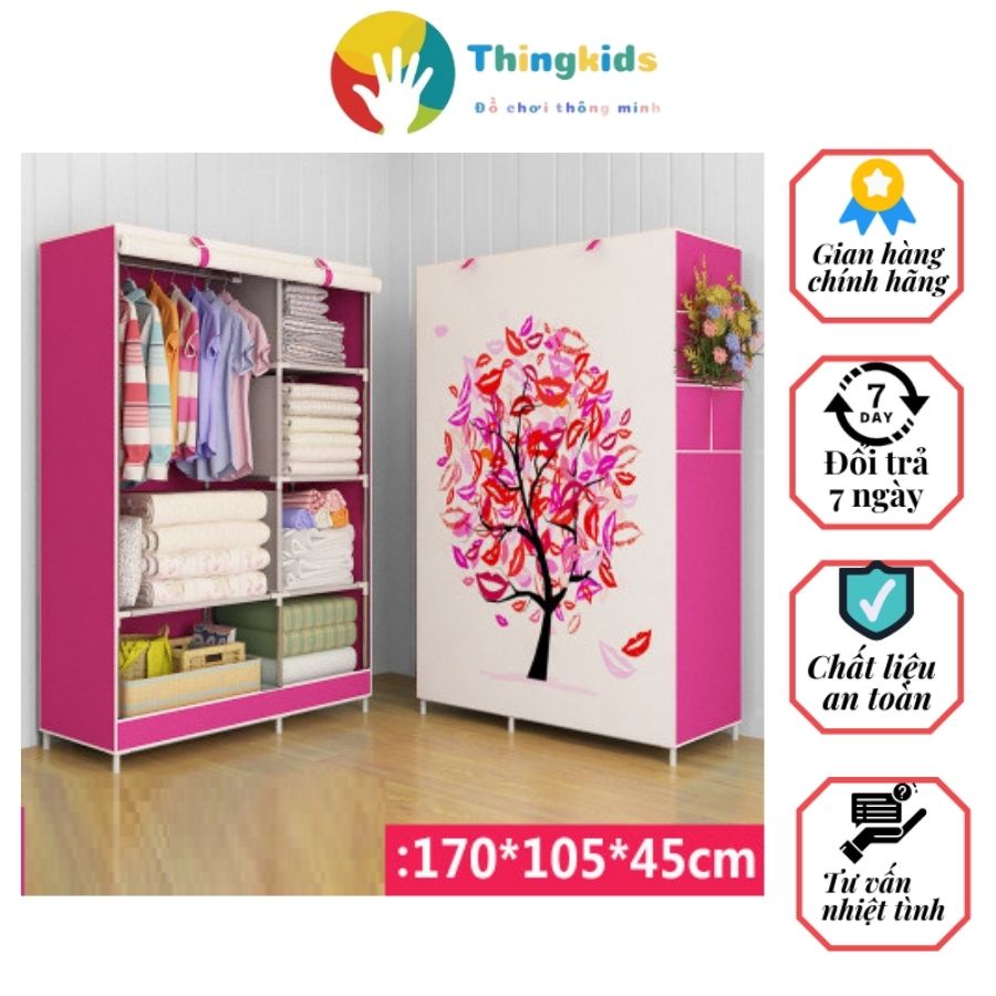 Tủ Vải Để Quần Áo Họa Tiết 1,2 3 Buồng - Thingkids