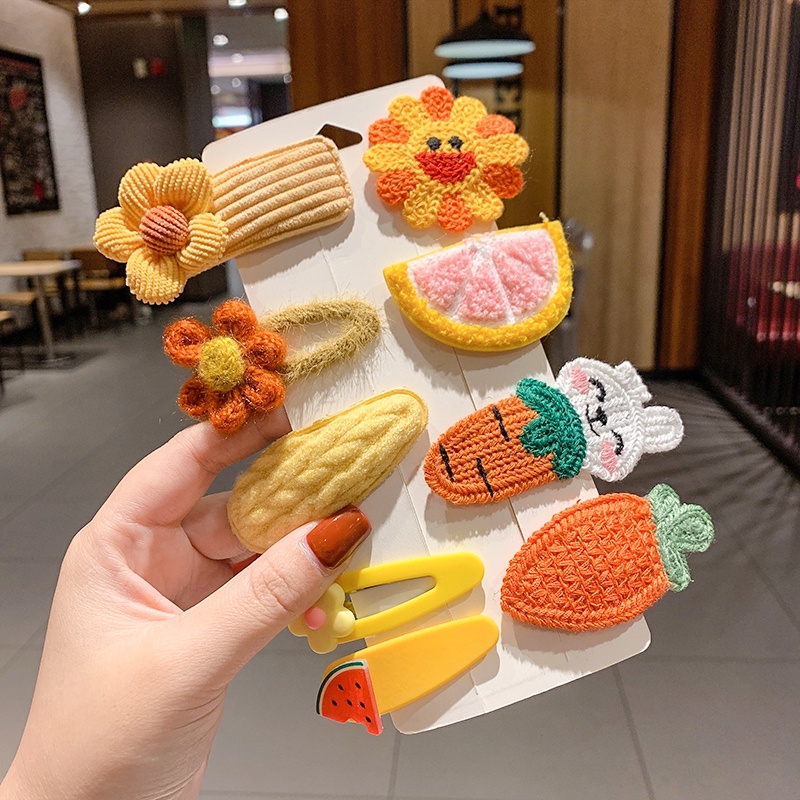 Bộ kẹp tóc mái đáng yêu phong cách 2021 cho bé gái