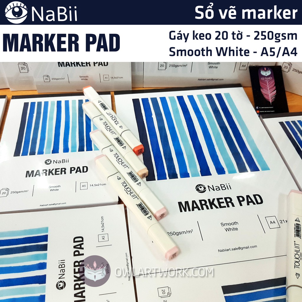 Sổ Vẽ Màu Nabii Marker Pad - 250gsm 20-30 tờ