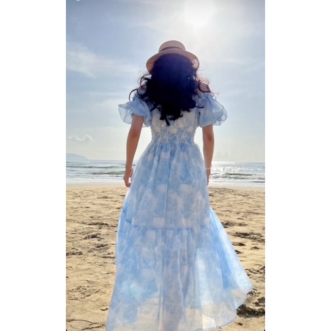 Azura Dress Váy Voan tơ vải in độc đáo