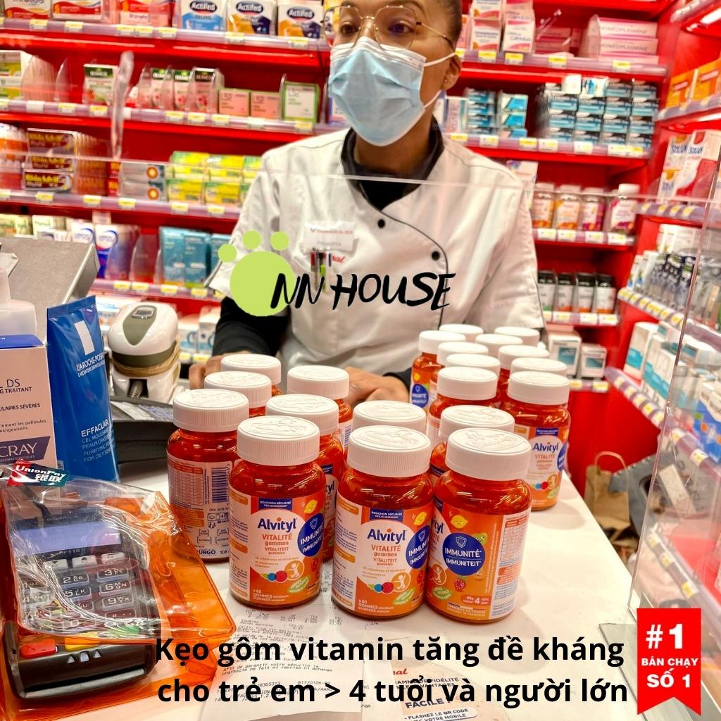 Kẹo dẻo Alvityl Vitality 10 vitamin, khoáng chất tăng đề kháng cho bé trên 4 tuổi và người lớn, multivitamin vit c urgo