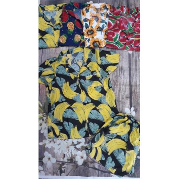 [ Khuyễn Mãi ]  Bộ pizama kate hoa quả - Áo Đi Biển  - Quần áo hoa quả | BigBuy360 - bigbuy360.vn