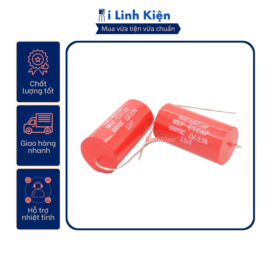 Tụ Audiophiler 2.2uF 400V 225J màu đỏ