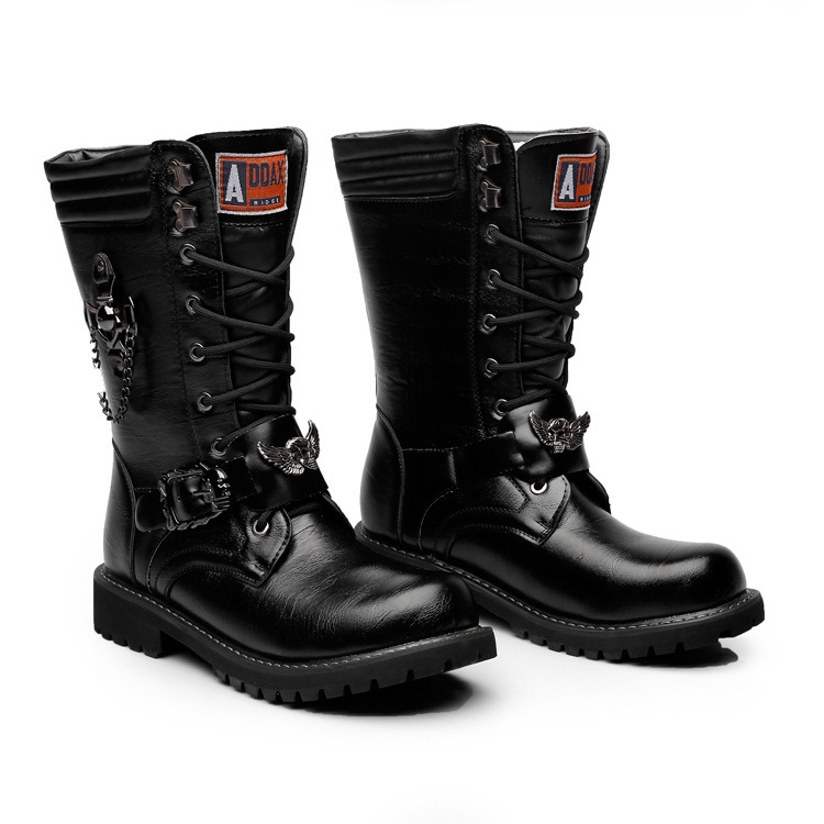 Giày Bốt Martin Da Phong Cách Cao Bồi Phương Tây Thời Trang Cho Nam