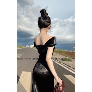 Đầm lụa trễ vai cao cấp ( Ảnh Thật - CEE RI )