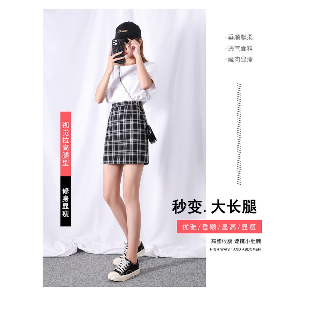 Chân Váy Chữ A Họa Tiết Ca Rô Phong Cách Hàn Quốc Thanh Lịch Dành Cho Nữ | BigBuy360 - bigbuy360.vn