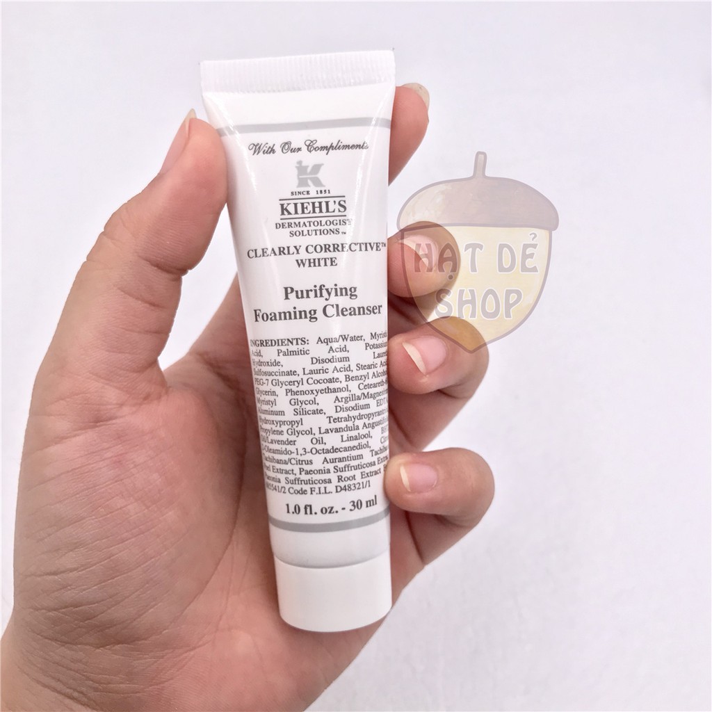 Kiehl's / Kiehls Sửa Rửa Mặt Cấp Ẩm Trắng Da Clearly Corrective White Purifying Cleanser 30mL-Hàng Chính Hãng