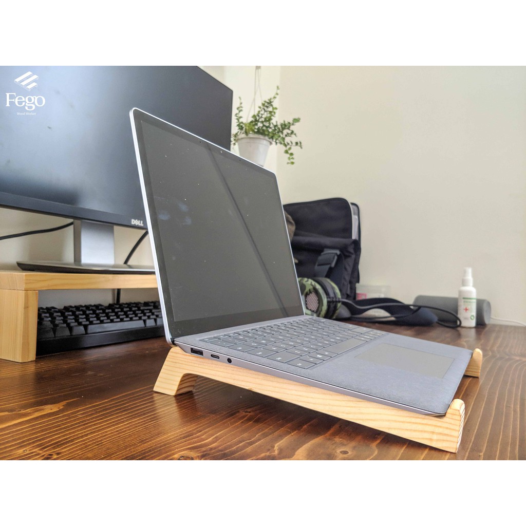 [Mã LIFEMALL9944 giảm 50K đơn 99K] Giá đỡ laptop FEGO chân kê tản nhiệt chống trượt cho máy tính xách tay bằng gỗ