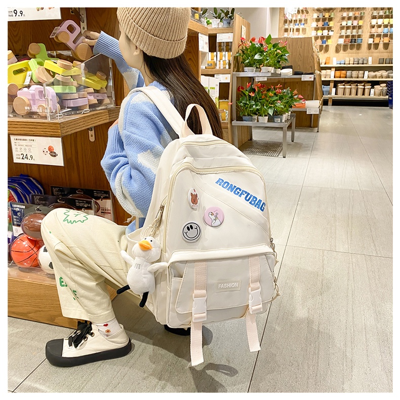 Ba Lô Đi Học Cỡ Lớn Phong Cách Hàn Quốc Cổ Điển Thời Trang