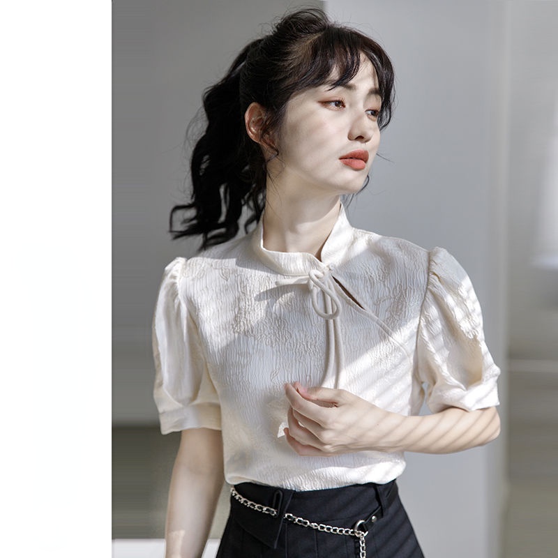 Áo Kiểu Tay Phồng Phong Cách retro Trung Hoa Thiết Kế Mới Thời Trang Mùa Hè Cho Nữ